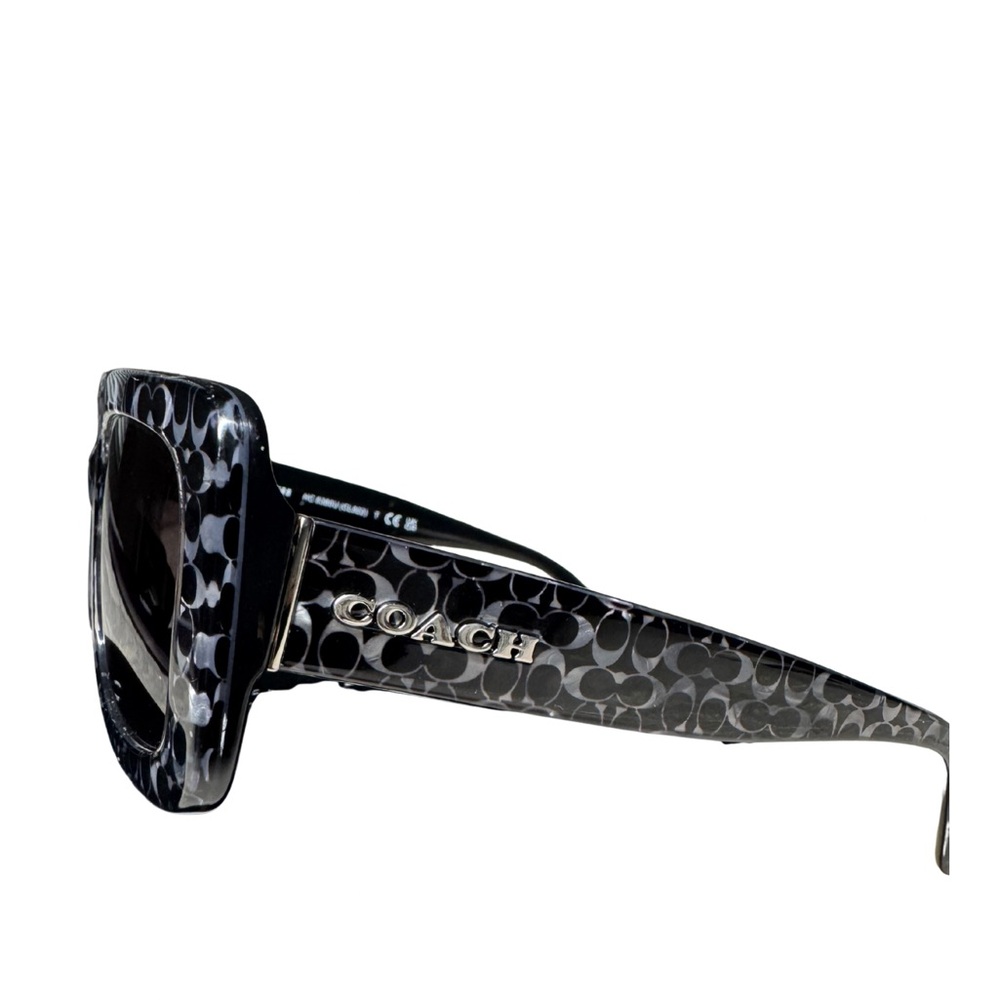 COACH Signature Oversized Black Rectangle Sunglasses